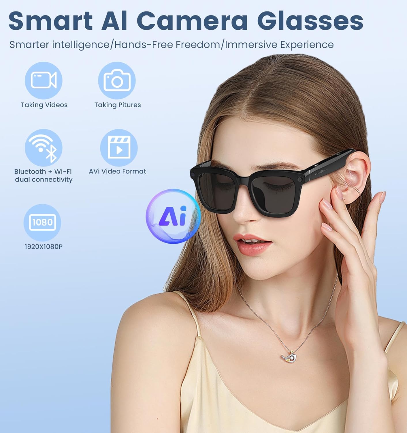 AI Smart Camera Glasses 1080P  - Outdoor Sport Glasses reseña y precio